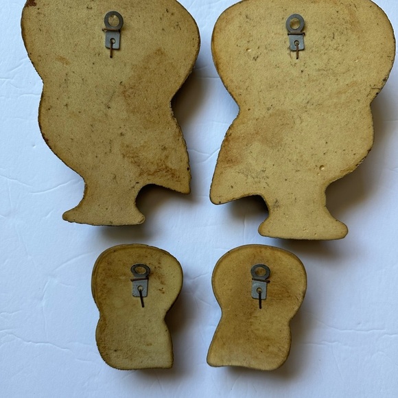 Vintage Foam Resin Owl Wall Art Hanging Decor Set Of 4 70's MCM Big Eye - Picture 2 of 6